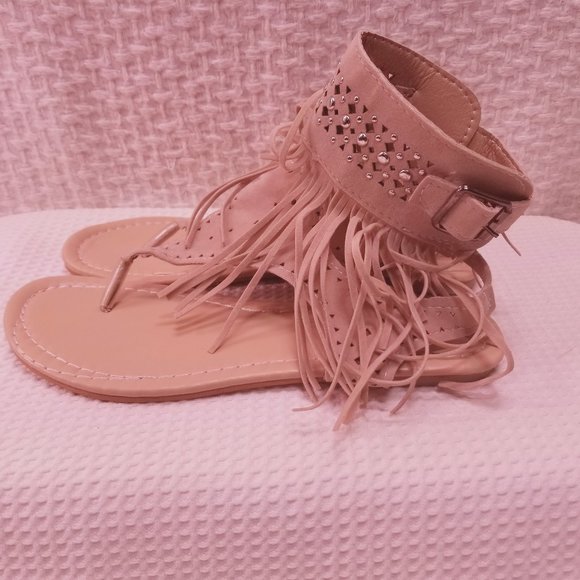 Women's Flat Thong Sandal Gladiator Style Size 9.5 - Picture 4 of 8